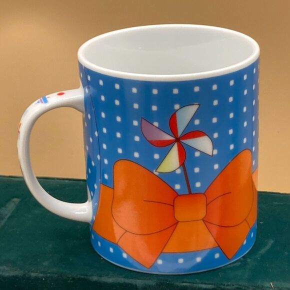 Jewel Mug Made in Japan Kimono Boy Blue 8 oz new cond. porcelain - Picture 2 of 5